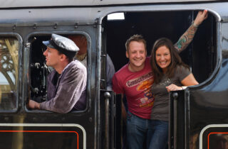 Rail Ale Trail Couple On Train