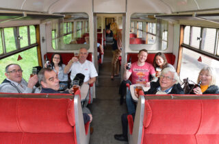 Rail Ale Trail Group On Train